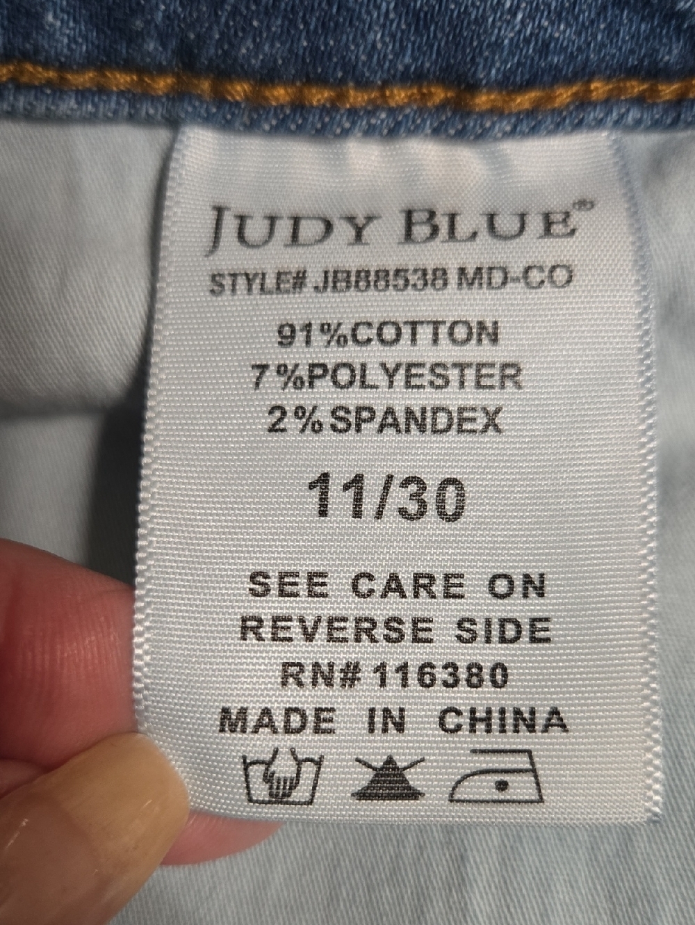 Judy Blue Classic High-Rise Blue Women's Skinny Jeans Size 11/30 - Picture 7 of 7